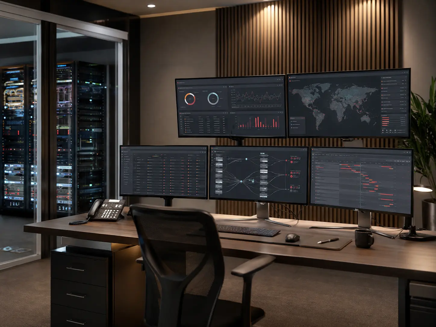 Network and server infrastructure with access controls applied