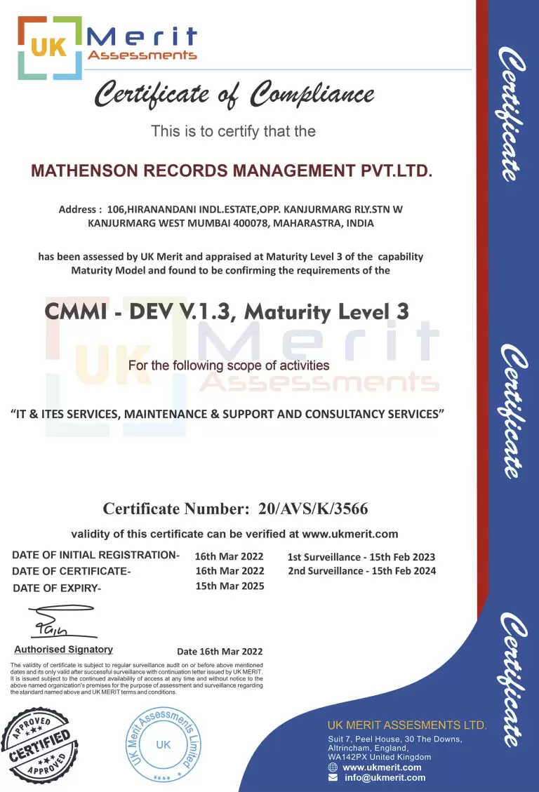CMMI Level 3 Certificate